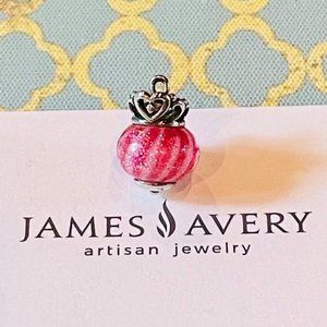 JAMES AVERY GLASS FINIAL PINK GLITTER PRINCESS RETIRED GLASS